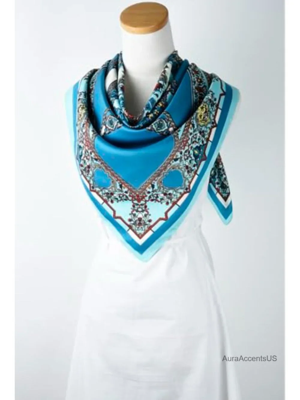 Oversized Satin Square Fashion Scarf – Silk-Feel Hair Wrap, Headband, Bandana,